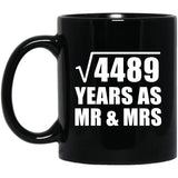 67th Anniversary Square Root of 4489 Years As Mr & Mrs - 11oz Coffee Mug Black