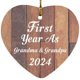 First Year As Grandma & Grandpa 2024 - Heart Ornament E