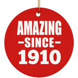 114th Birthday Amazing Since 1910 - Circle Ornament