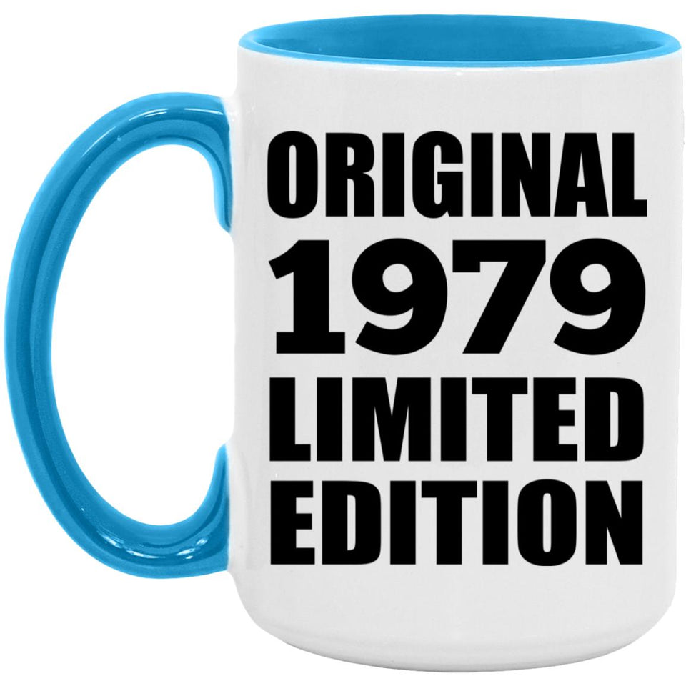 45th Birthday Original 1979 Limited Edition - 15oz Accent Mug Blue