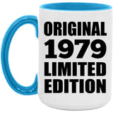 45th Birthday Original 1979 Limited Edition - 15oz Accent Mug Blue