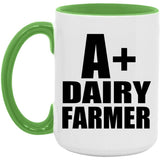 A+ Dairy Farmer - 15oz Accent Mug Green