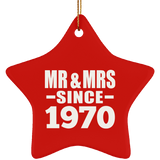 54th Anniversary Mr & Mrs Since 1970 - Star Ornament