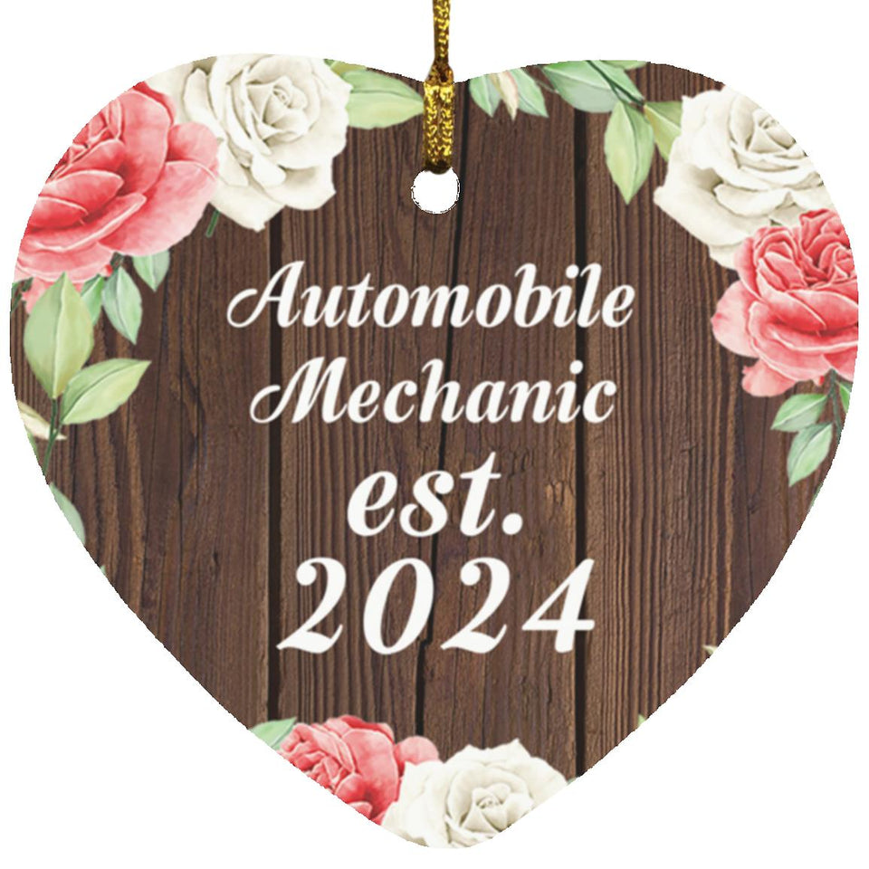 Automobile Mechanic Established Est. 2024 - Heart Ornament A