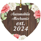Automobile Mechanic Established Est. 2024 - Heart Ornament A