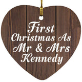 First Christmas As Mr & Mrs Kennedy - Heart Ornament D
