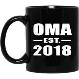 Oma Established EST. 2018 - 11 Oz Coffee Mug Black