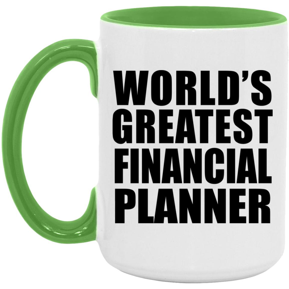 World's Greatest Financial Planner - 15oz Accent Mug Green
