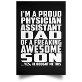 Proud Physician Assistant Dad Of Awesome Son - Poster Portrait