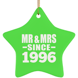 28th Anniversary Mr & Mrs Since 1996 - Star Ornament
