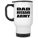 Dad Husband Army - White Travel Mug