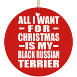 All I Want For Christmas Is My Black Russian Terrier - Circle Ornament