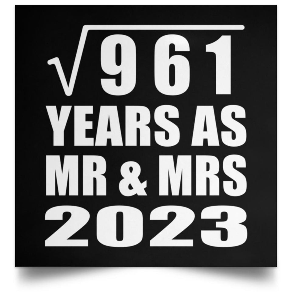 31st Anniversary Square Root of 961 Years As Mr & Mrs 2023 - Poster Square
