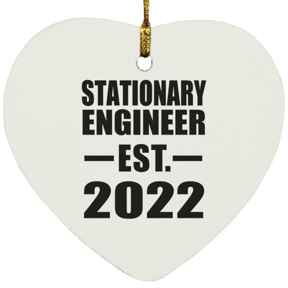 Stationary Engineer Established EST. 2022 - Heart Ornament