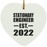 Stationary Engineer Established EST. 2022 - Heart Ornament