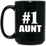 Number One #1 Aunt - 15 Oz Coffee Mug Black