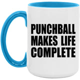 Punchball Makes Life Complete - 15oz Accent Mug Blue