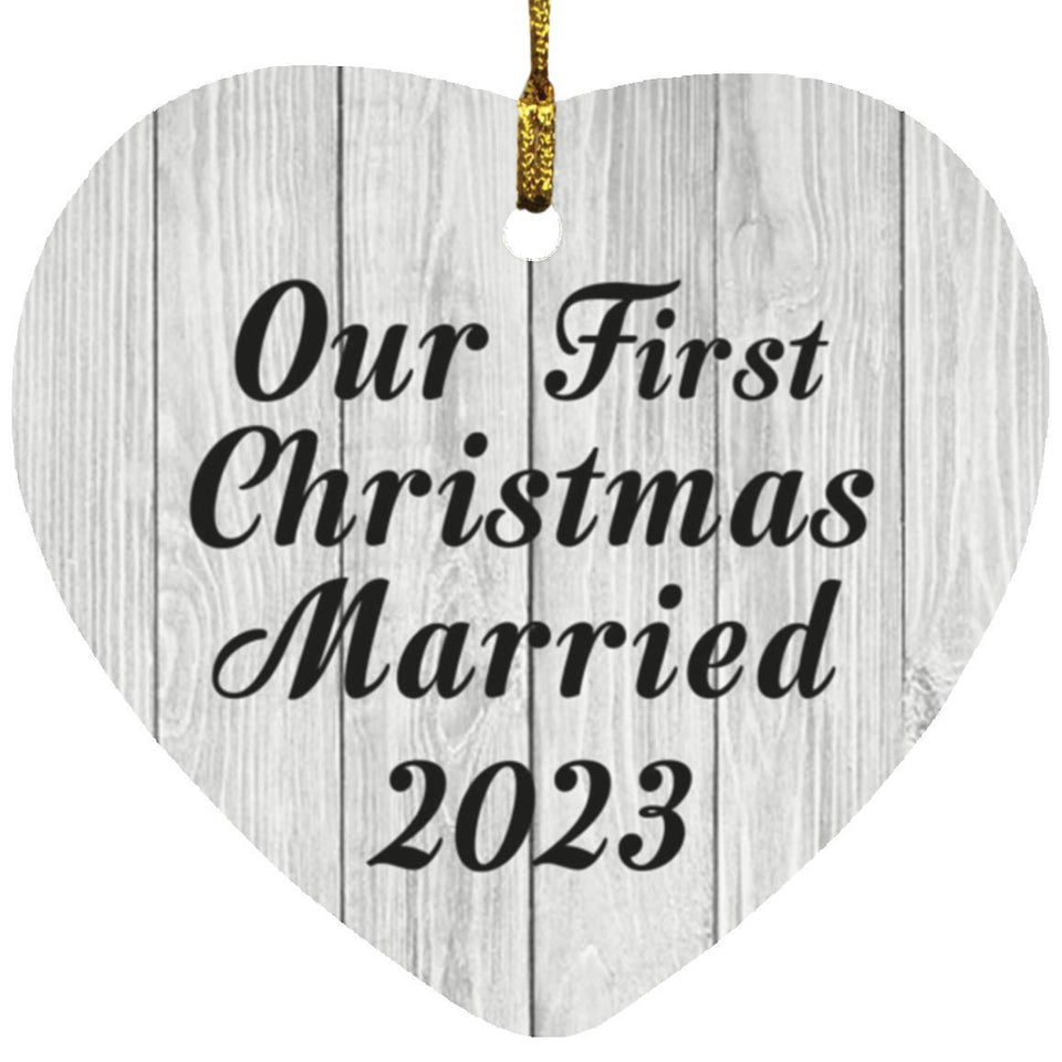 Our First Christmas Married 2023 - Heart Ornament F