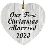 Our First Christmas Married 2023 - Heart Ornament F