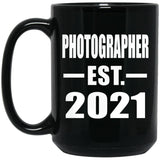 Photographer Established EST. 2021 - 15oz Coffee Mug Black
