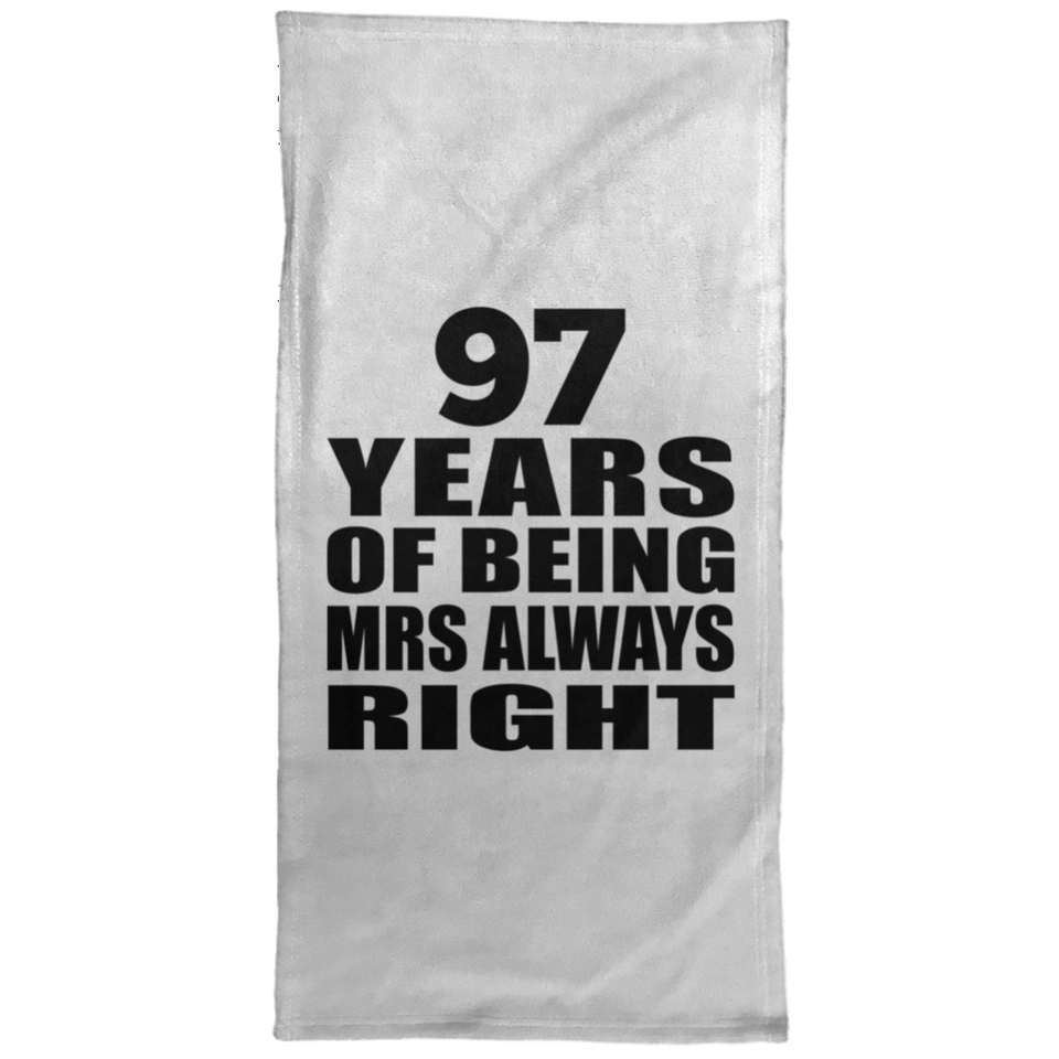 97th Anniversary 97 Years of Being Mrs Always Right - Hand Towel