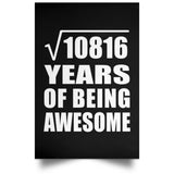 104th Birthday Square Root of 10816 Years of Being Awesome - Poster Portrait
