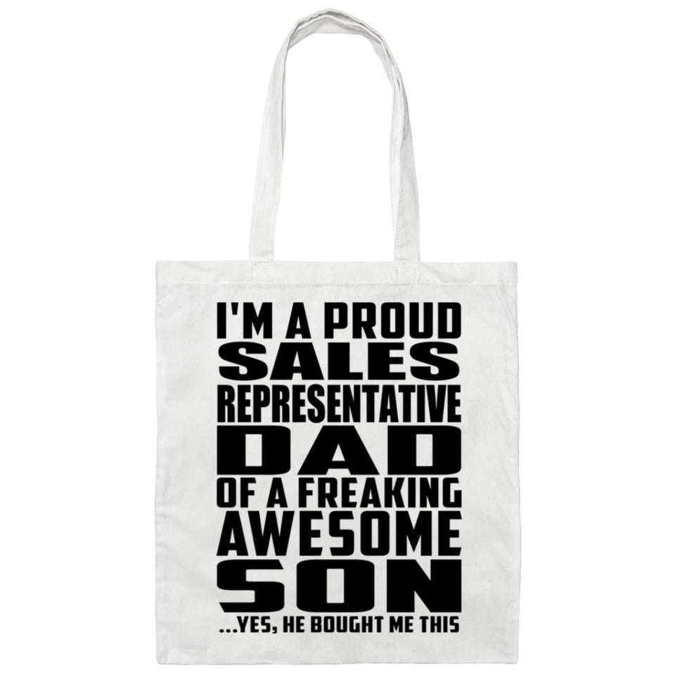 Proud Sales Representative Dad Of Awesome Son - Tote Bag White