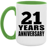 21st Anniversary 21 Years Anniversary - 15oz Accent Mug Green
