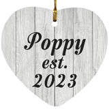 Poppy Established Est. 2023 - Heart Ornament F