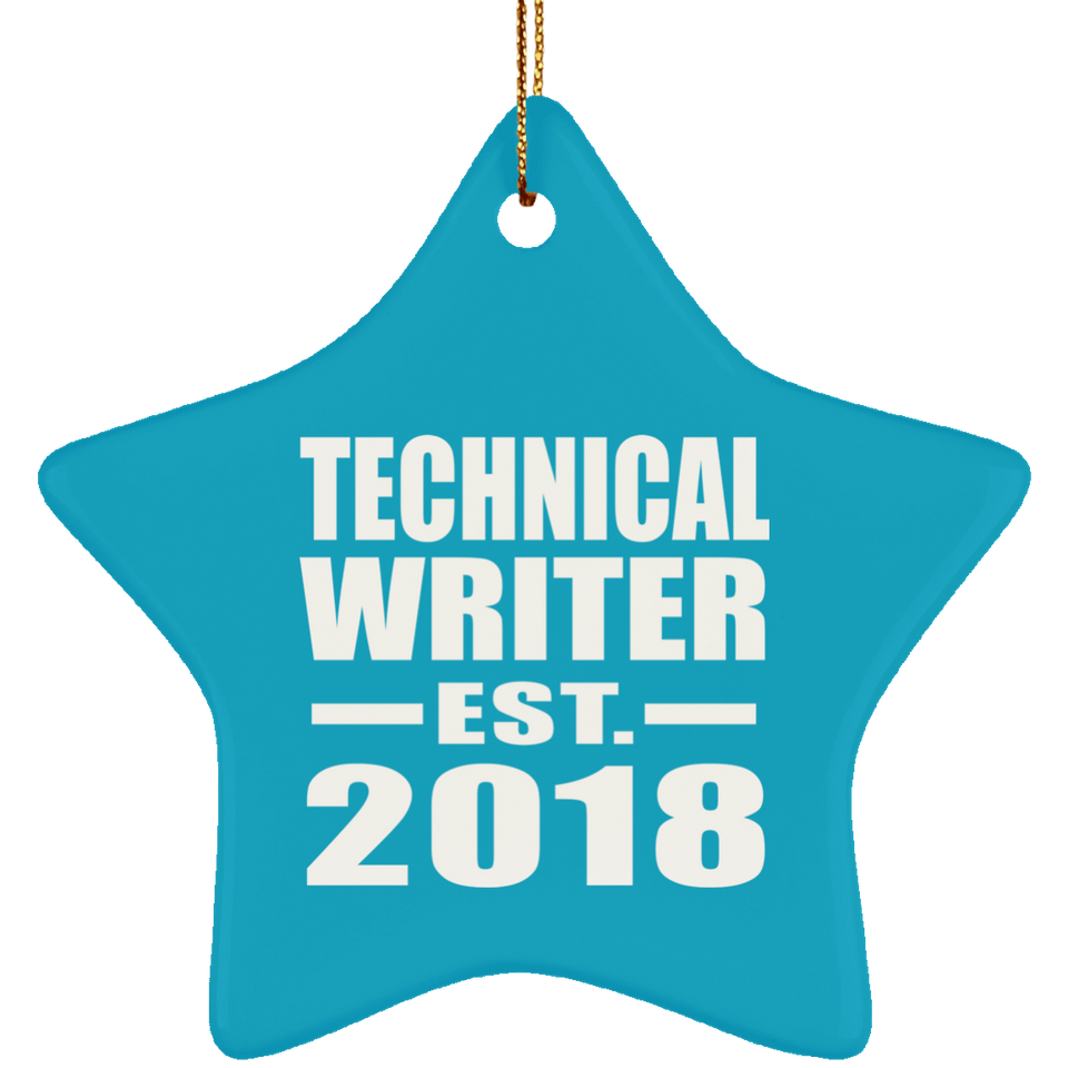 Technical Writer Established EST. 2018 - Star Ornament