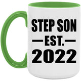 Step Son Established EST. 2022 - 15oz Accent Mug Green