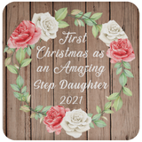 First Christmas As an Amazing Step Daughter 2021 - Drink Coaster B