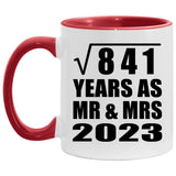 29th Anniversary Square Root of 841 Years As Mr & Mrs 2023 - 11oz Accent Mug Red