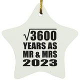60th Anniversary Square Root of 3600 Years As Mr & Mrs 2023 - Star Ornament