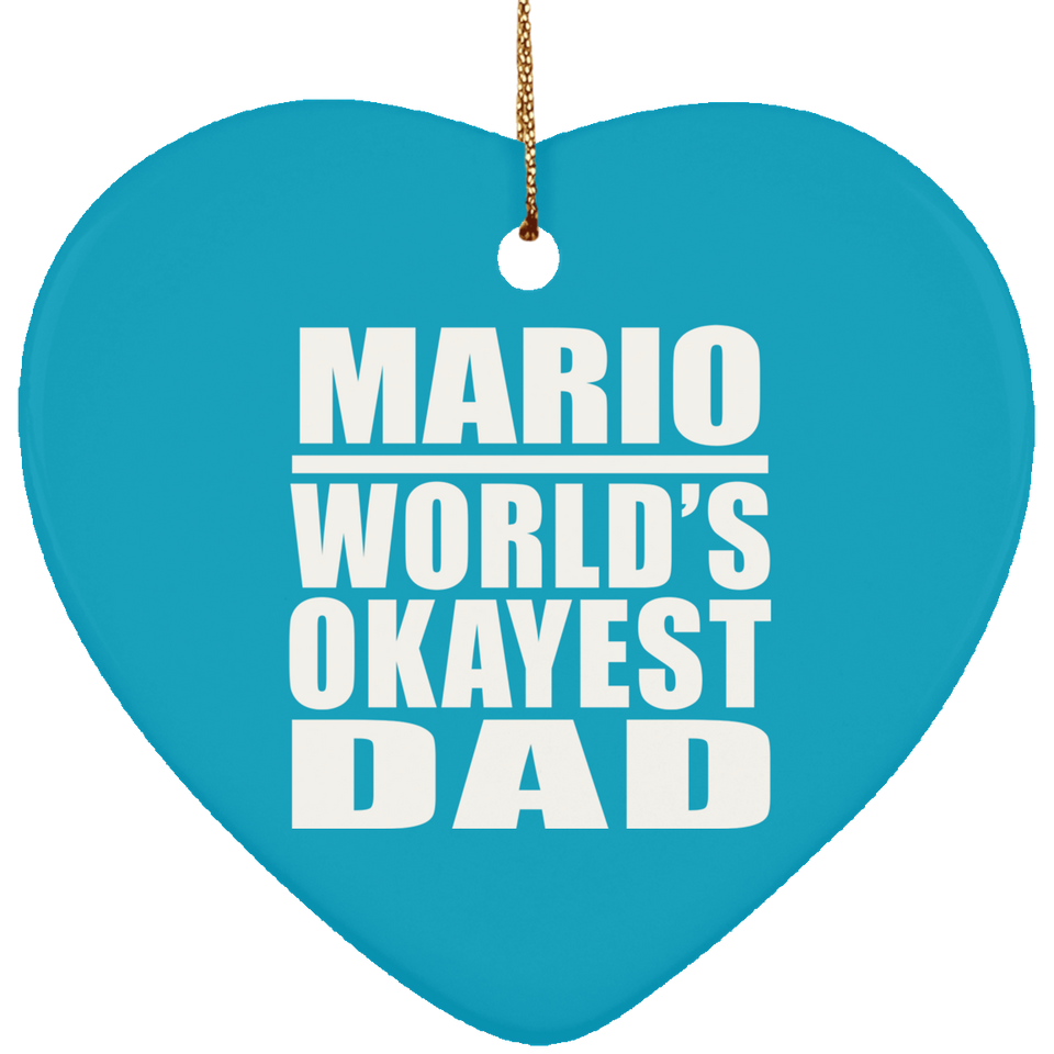 Mario World's Okayest Dad - Heart Ornament