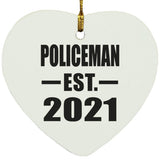 Policeman Established EST. 2021 - Heart Ornament