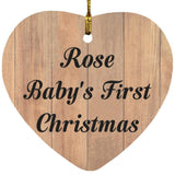 Rose Baby's First Christmas - Heart Ornament C
