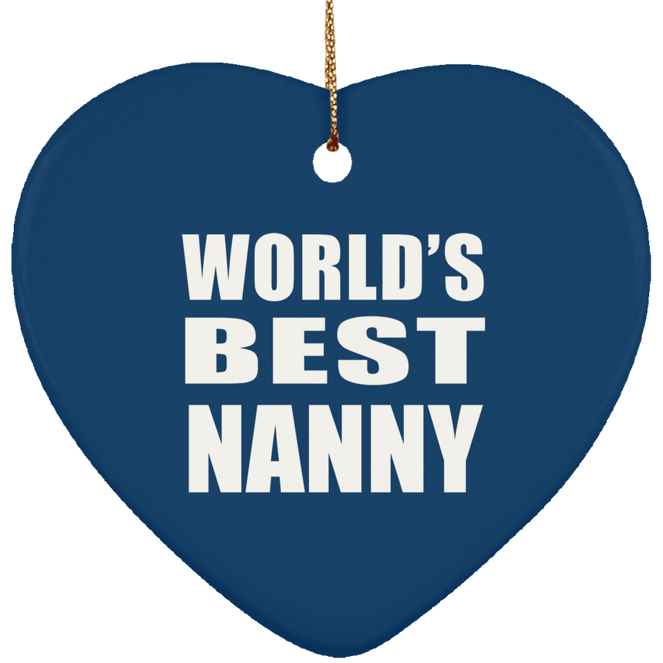 World's Best Nanny - Heart Ornament