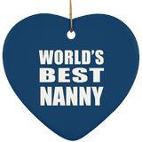 World's Best Nanny - Heart Ornament