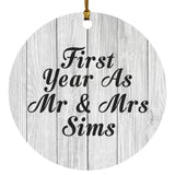 First Year As Mr & Mrs Sims - Circle Ornament F