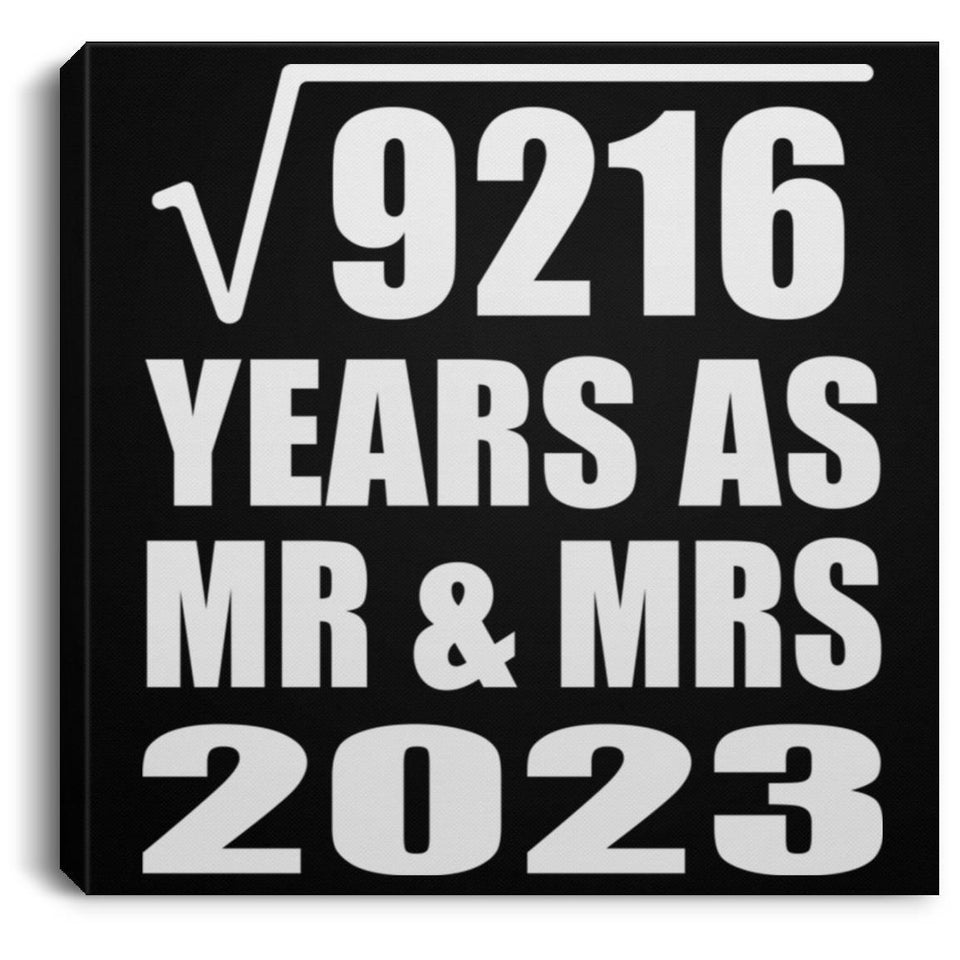 96th Anniversary Square Root of 9216 Years As Mr & Mrs 2023 - Canvas Square