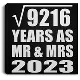 96th Anniversary Square Root of 9216 Years As Mr & Mrs 2023 - Canvas Square