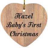 Hazel Baby's First Christmas - Heart Ornament C