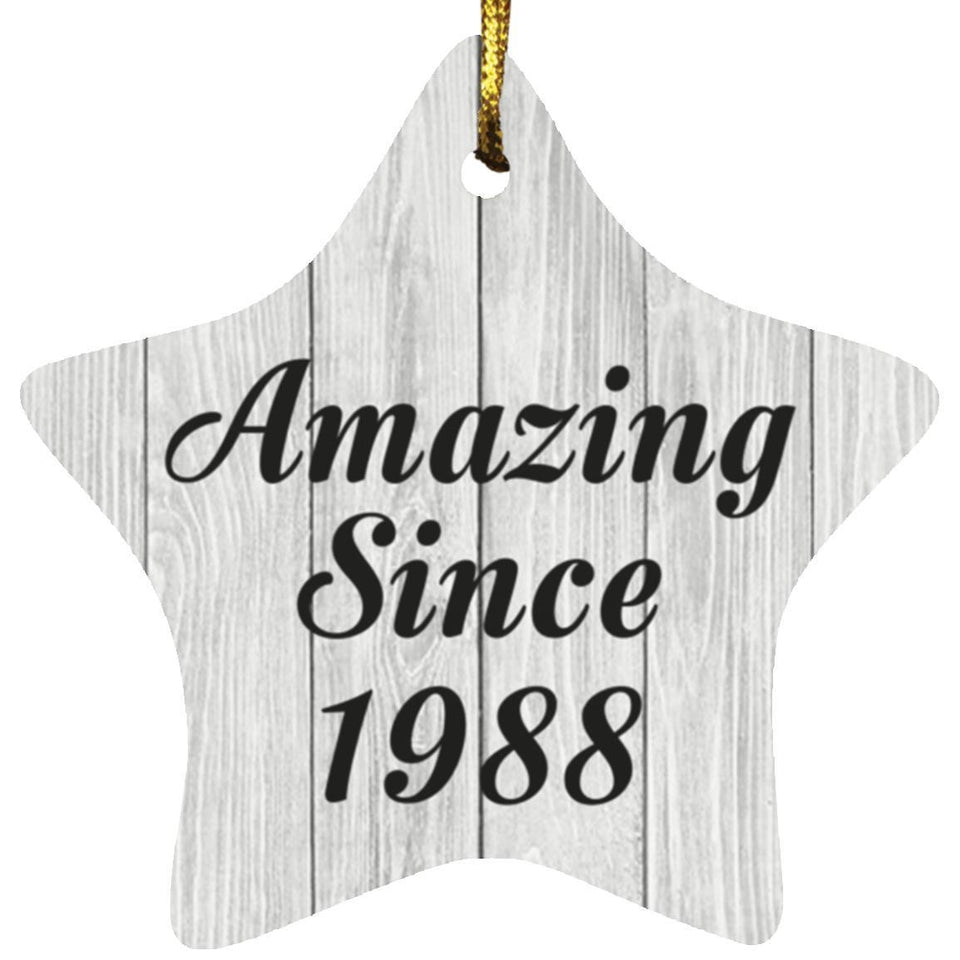 36th Birthday Amazing Since 1988 - Star Ornament F