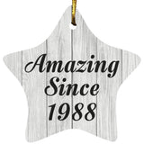 36th Birthday Amazing Since 1988 - Star Ornament F