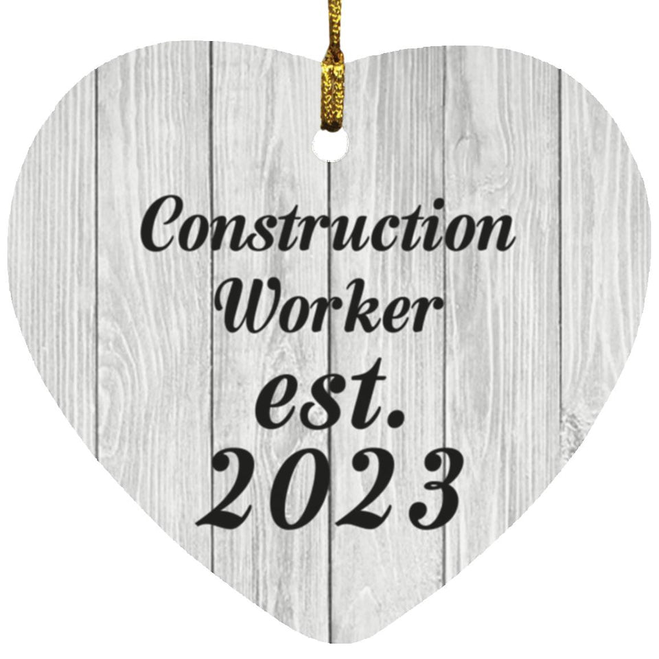 Construction Worker Established Est. 2023 - Heart Ornament F