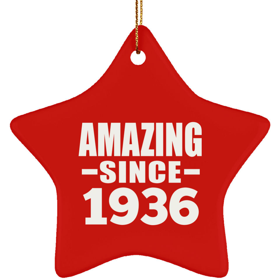 88th Birthday Amazing Since 1936 - Star Ornament