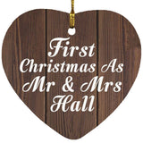 First Christmas As Mr & Mrs Hall - Heart Ornament D
