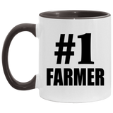 Number One #1 Farmer - 11oz Accent Mug Black