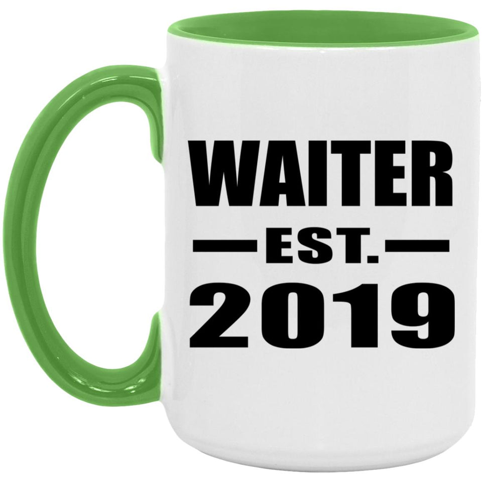 Waiter Established EST. 2019 - 15oz Accent Mug Green